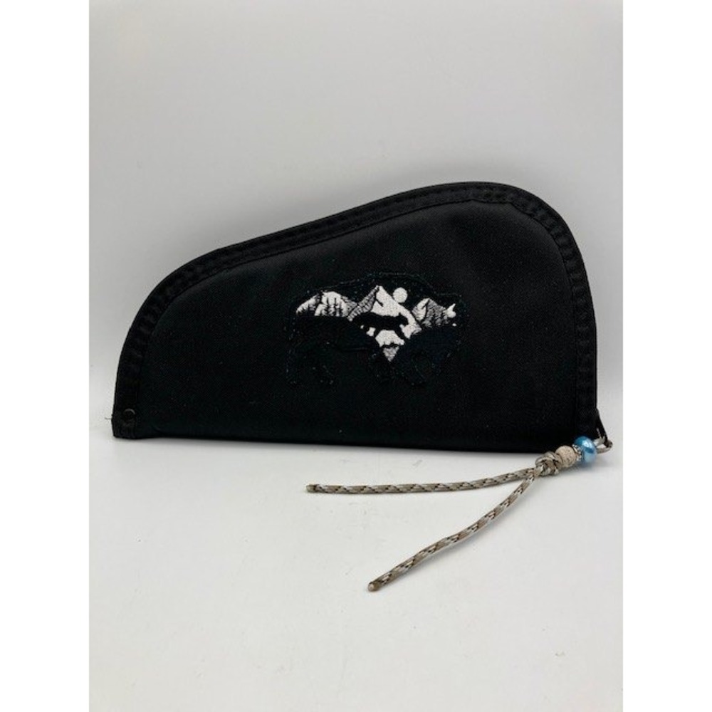 Handgun Case with Buffalo/Cougar‎ Design Western/Native American Zippered Black